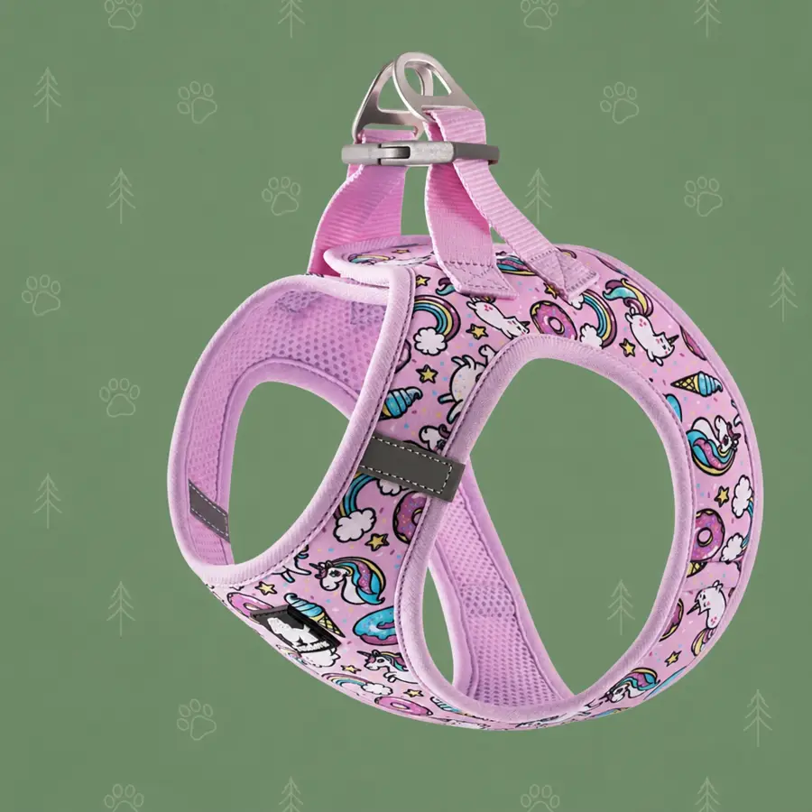 Harnais step-in Petit Chien Truelove rose, tailles chiot 3XS à M